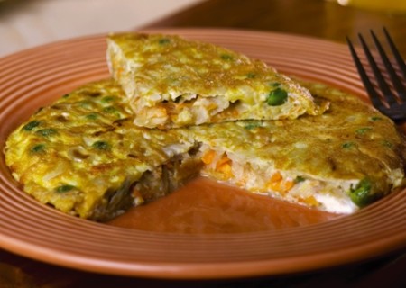 Tortilla de papa y verduras