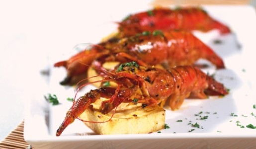 Camarones enteros marinados