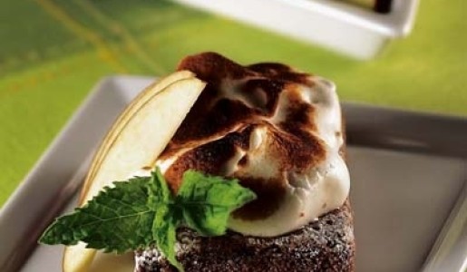 Cuadrados merengados de manzana y chocolate