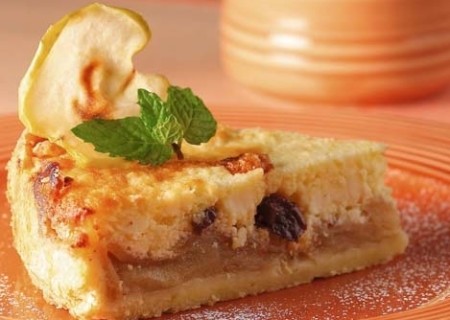 Torta de queso y manzanas