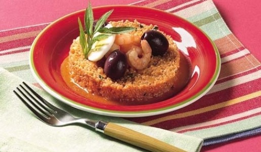 Quinua con langostinos