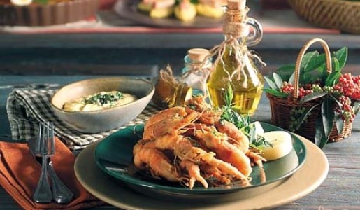 Camarones a la milanesa