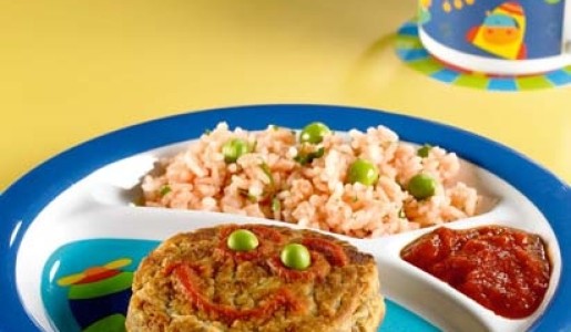 Hamburguesitas de menestras con arroz de las hadas