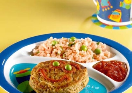 Hamburguesitas de menestras con arroz de las hadas