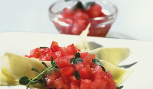 Ravioles fríos de arúgula