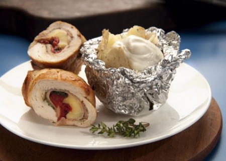 Pamplona de pollo con papa al plomo