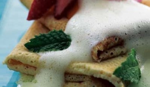 Crepes con salsa sabayón