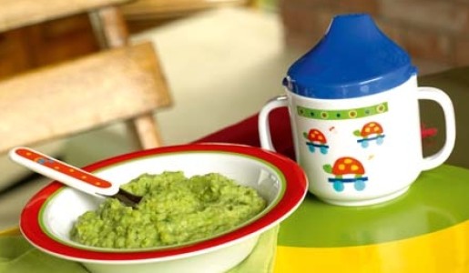 Papilla de espinaca y camote