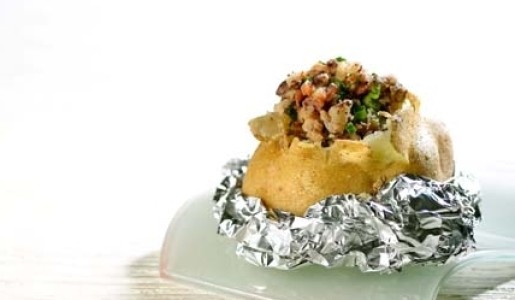 Papa rellena a la parrilla