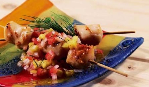 Brochetas de conchas