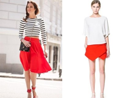 Cómo combinar una falda roja