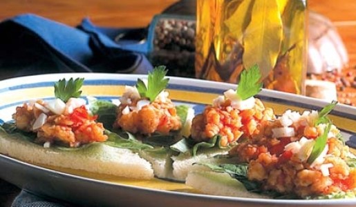 Camarones en canapé