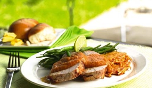 Lomo de cerdo y rosti de camote