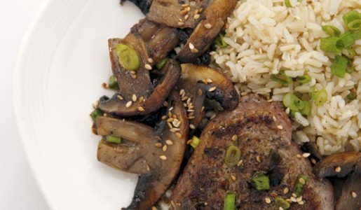 Lomo con champiñones