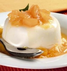 Panacotta de yogur con compota de mango