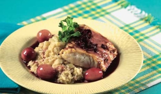 Filete de mero al vino tinto