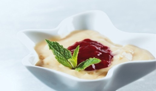 Pudín de chocolate blanco