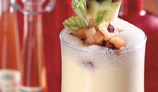 Naranja, uva y yemas