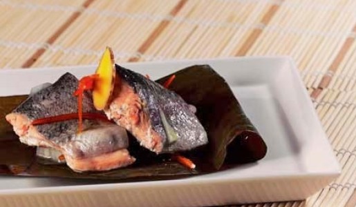 Truchas en hojas de plátano