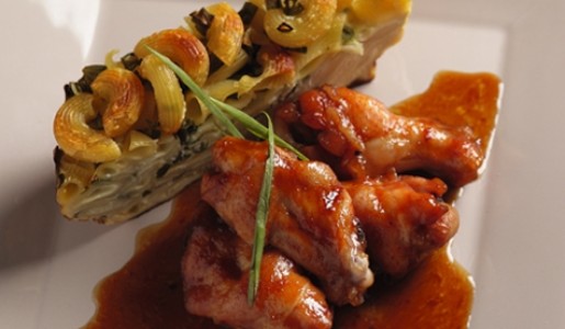 Alitas de pollo con miel de maple