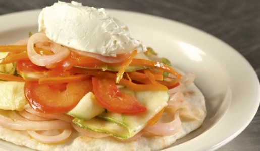 Pita con vegetales a la parrilla