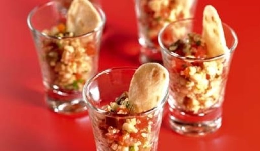 Caviar de cereales andinos con minipitas