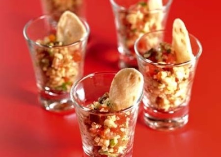 Caviar de cereales andinos con minipitas