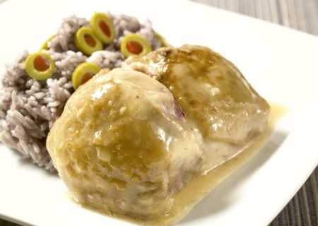 Arroz con aceitunas y pollo