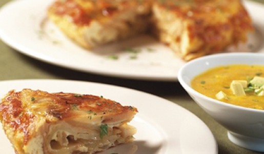 Tortilla con salsa rápida