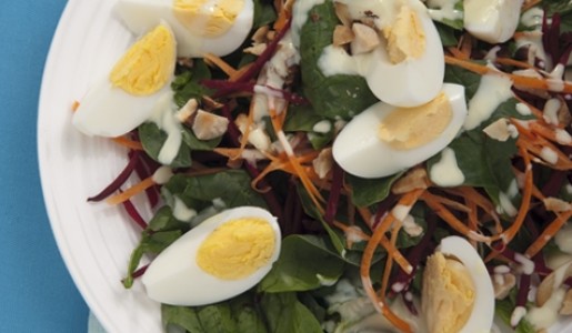 Ensalada tibia de espinaca