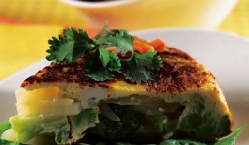 Tortilla de papas y brócoli