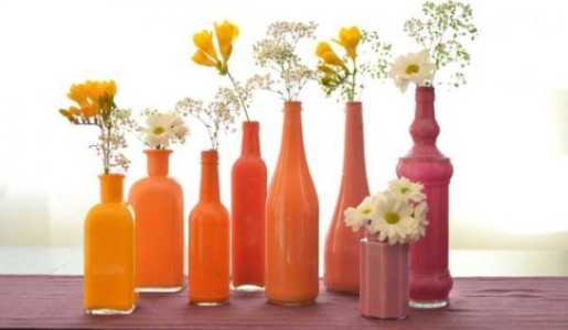 Cómo pintar botellas de vidrio