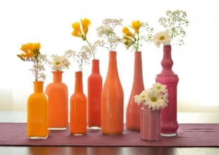 Cómo pintar botellas de vidrio