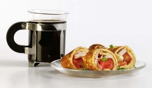 Crepes con jamón de pavo y queso