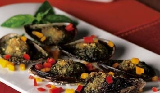 Choros al pesto gratinados