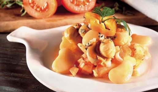 Ensalada de pallares con conchitas sudadas