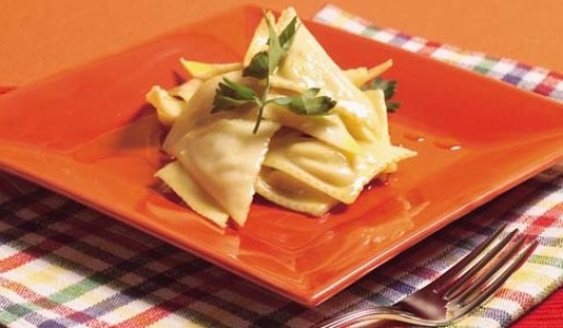 Pansotti relleno de espinaca y acelga