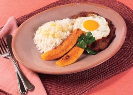 Bistec apanado a lo pobre