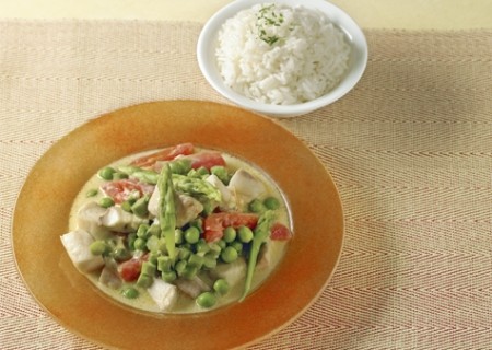 Ragú de pescado y espárragos