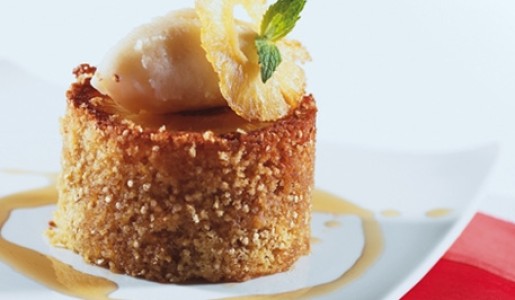 Quinua y piña al caramelo