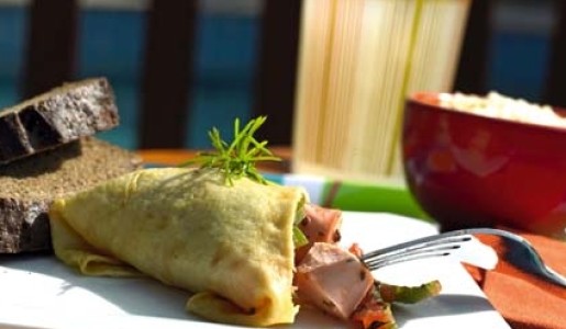 Crepes rellenas de pavo